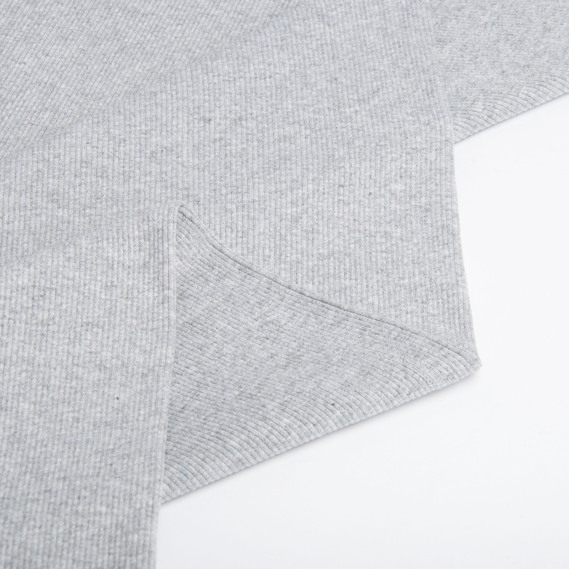 Ткань трикотажное полотно Кашкорсе, 130 см, 300 гр/м2, хлопок сірий меланж, фото 2