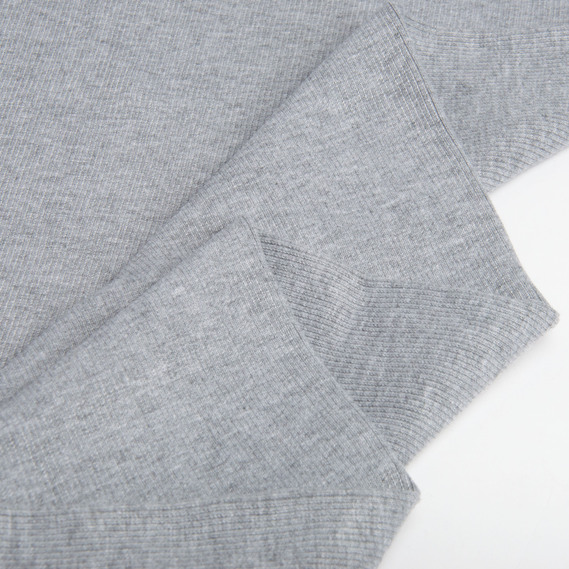 Ткань трикотажное полотно Кашкорсе, 130 см, 300 гр/м2, хлопок сірий меланж №2, фото 2