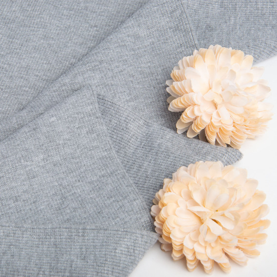 Ткань трикотажное полотно Кашкорсе, 130 см, 300 гр/м2, хлопок сірий меланж №2, фото 3