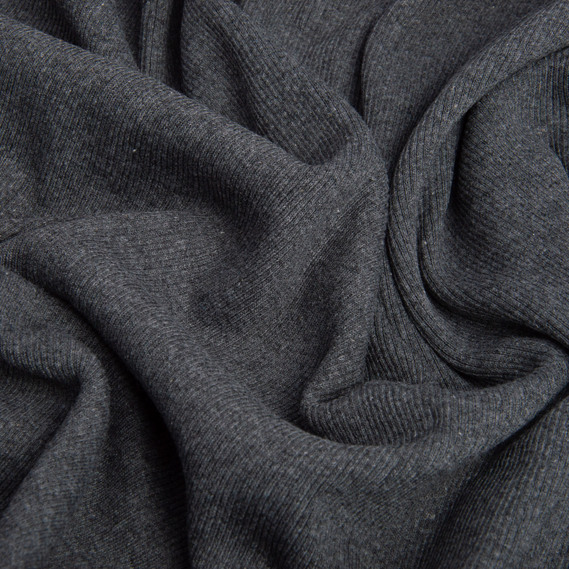 Тканина трикотажне полотно Кашкорсе, 130 см, 300 гр/м2, бавовна т/сірий меланж №2, фото 2 Тканина трикотажне полотно Кашкорсе, 130 см, 300 гр/м2, бавовна т/сірий меланж №2, фото 2