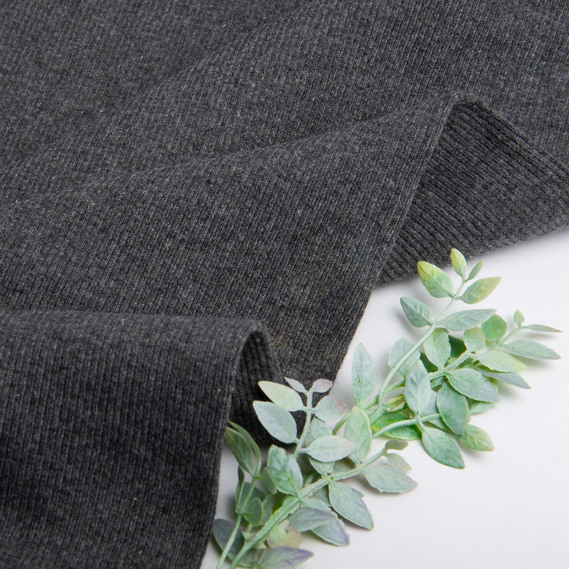 Тканина трикотажне полотно Кашкорсе, 130 см, 300 гр/м2, бавовна т/сірий меланж №2, фото 3 Тканина трикотажне полотно Кашкорсе, 130 см, 300 гр/м2, бавовна т/сірий меланж №2, фото 3