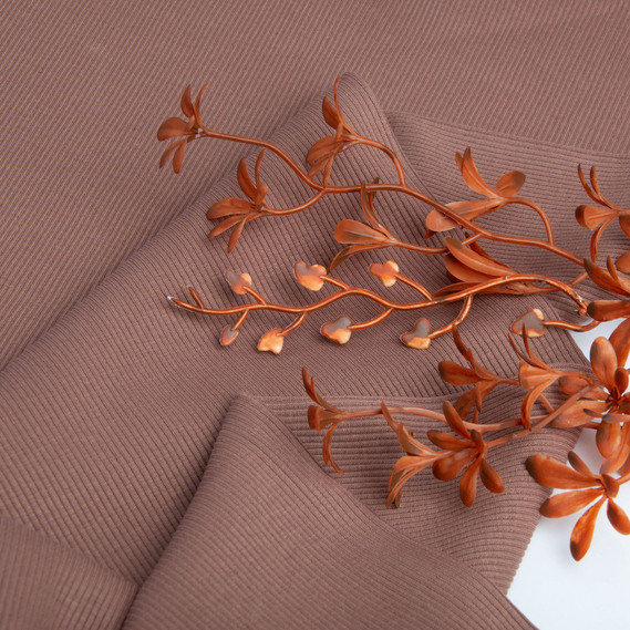 Ткань Кашкорсе IDEIA трикотажное полотно, 130 см, 300 г/м2, хлопок, для манжет, горловин, низа свитшотов кава, фото 6