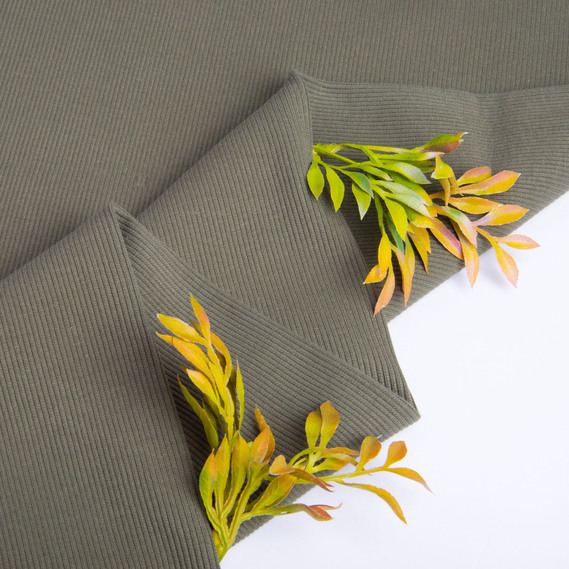 Тканина трикотажне полотно Кашкорсе, 130 см, 300 гр/м2, бавовна хакі, фото 3