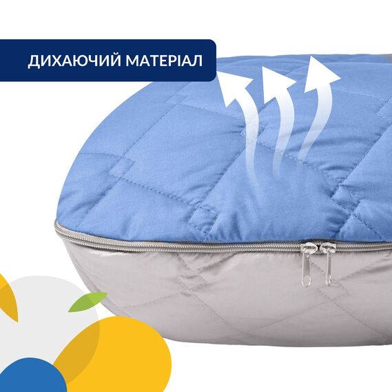 Набір подушок 2 шт для сну та відпочинку стьобана IDEIA 140х75х20 см, U-shape, з наволочкою на блискавці, антиалергенна, для вагітних, для тіла, для чоловіків джинс та сіро-біла, фото 6