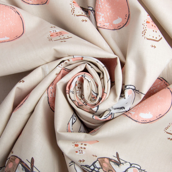 Ranfors coarse calico fabric 7.27283/8 Кролик беж, фото 1 Ranfors coarse calico fabric 7.27283/8 Кролик беж, фото 1