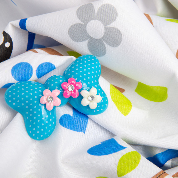 Ranfors coarse calico fabric G-9832/9 Совушки блакитні, фото 4