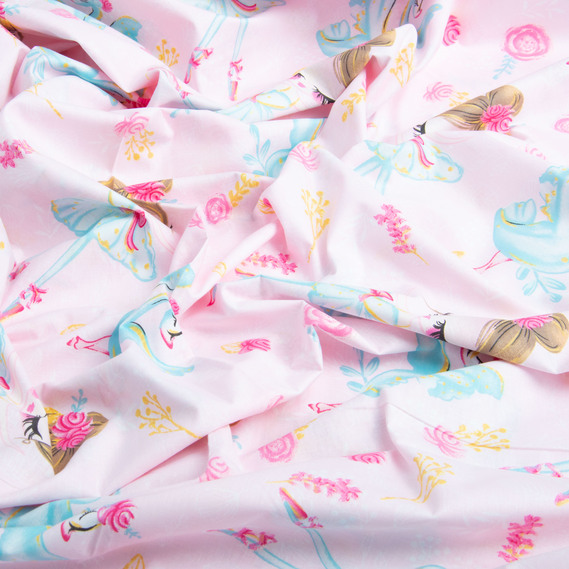 Ranfors coarse calico fabric 12.24862/8 Принцеси рожеві, фото 3