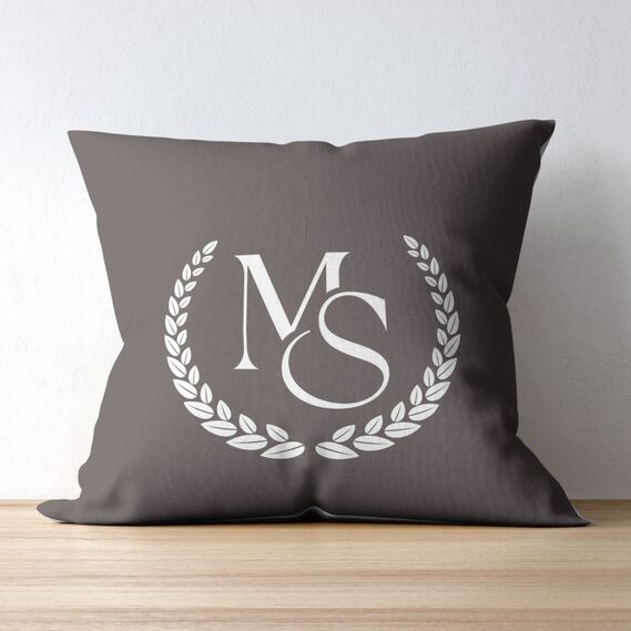 Подушка 45x45 см с вышивкой на заказ, логотип вашей компании, слоган, памятная фраза или инициалы шоколад, фото 8