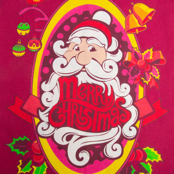 Ткань полотенечная вафельная Merry Christmas, 150 см, 160 гр/м2, вишневая, фото 2