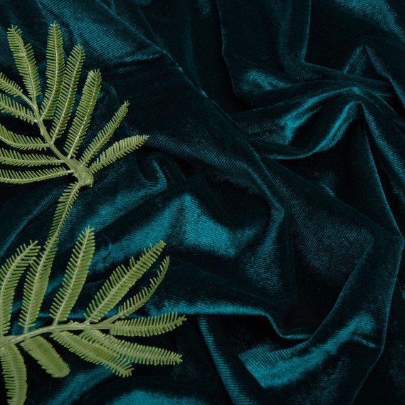 Тканина велюр однотонний, 140 см, 284 гр/м2, для одягу, плаття, костюмів, спідниць V-4 зелений, фото 3