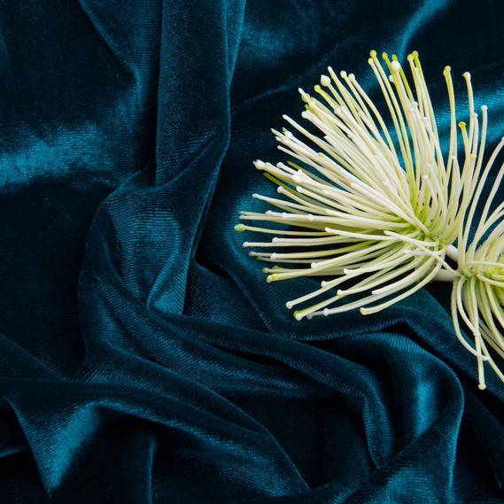 Solid Color Velvet Fabric V-8 бірюза, фото 3