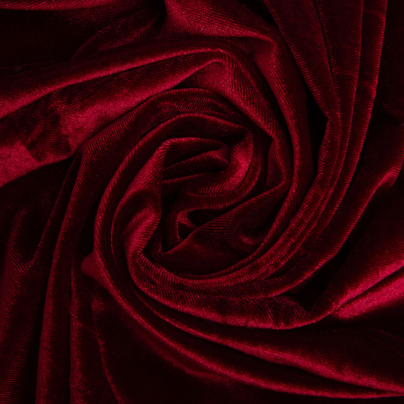Тканина велюр однотонний, 140 см, 284 гр/м2, для одягу, плаття, костюмів, спідниць V-5 бордо, фото 1