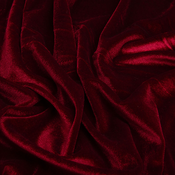 Тканина велюр однотонний, 140 см, 284 гр/м2, для одягу, плаття, костюмів, спідниць V-5 бордо, фото 2