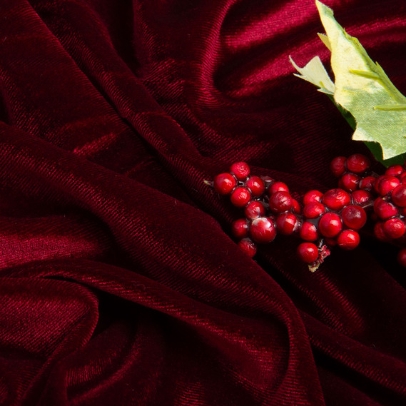 Тканина велюр однотонний, 140 см, 284 гр/м2, для одягу, плаття, костюмів, спідниць V-5 бордо, фото 3