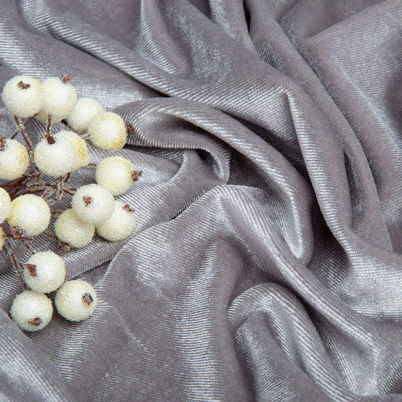 Solid Color Velvet Fabric V-6 св/сірий, фото 3