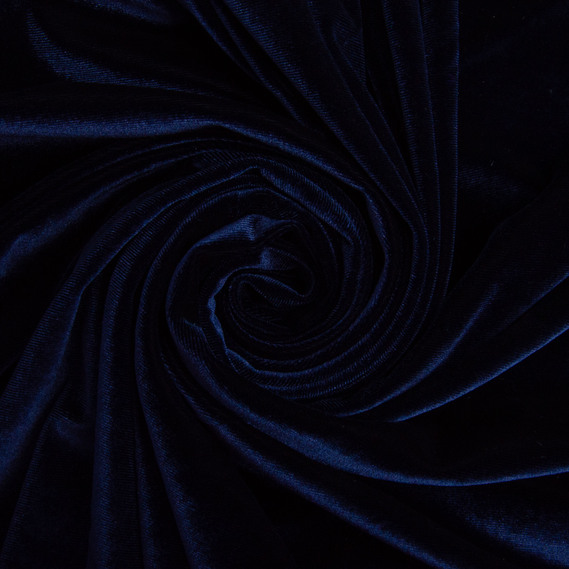 Ткань велюр однотонный, 140 см, 284 гр/м2, для одежды, платьев, костюмов, юбок V-9 navi, фото 1