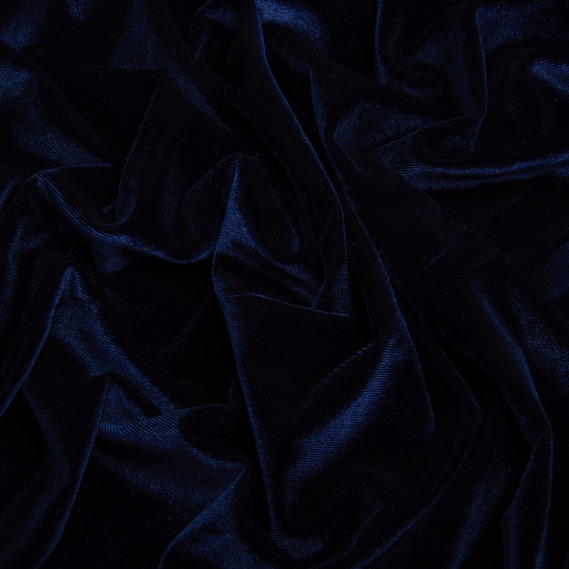 Ткань велюр однотонный, 140 см, 284 гр/м2, для одежды, платьев, костюмов, юбок V-9 navi, фото 2