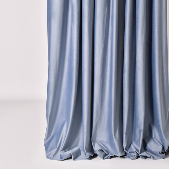 Ткань портьерная однотонная Бархат. 295 см, 365 гр/м2, шторная ткань, ткань для штор, шторы, портьеры, гардины, ткань гардинная V-11 сіро-блакитний, фото 1