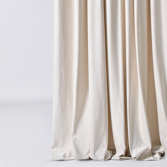 Ткань портьерная однотонная Бархат. 295 см, 365 гр/м2, шторная ткань, ткань для штор, шторы, портьеры, гардины, ткань гардинная V-30 пломбір, фото 1