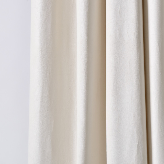 Ткань портьерная однотонная Бархат. 295 см, 365 гр/м2, шторная ткань, ткань для штор, шторы, портьеры, гардины, ткань гардинная V-30 пломбір, фото 2