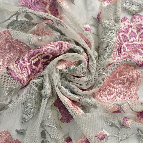 Ткань сетка Глория 130 см 155 гр/м2 для вечернего платья, кружевная, декоративная сіра, фото 1 Ткань сетка Глория 130 см 155 гр/м2 для вечернего платья, кружевная, декоративная сіра, фото 1