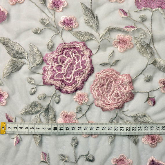 Ткань сетка Глория 130 см 155 гр/м2 для вечернего платья, кружевная, декоративная сіра, фото 3 Ткань сетка Глория 130 см 155 гр/м2 для вечернего платья, кружевная, декоративная сіра, фото 3