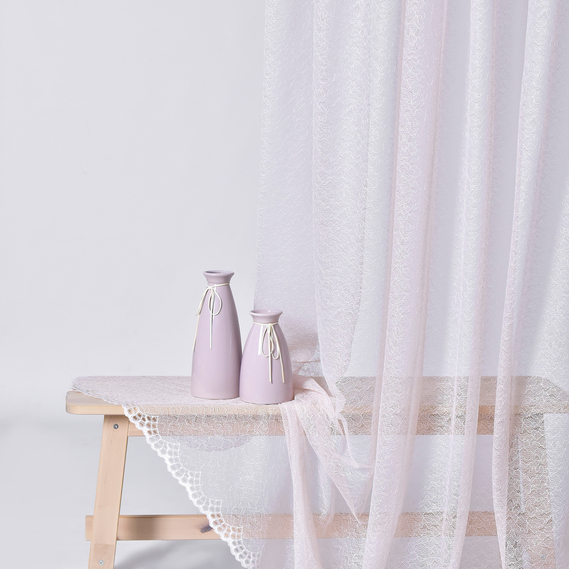 Ткань тюль жаккард Розы полоса, 292 см, 75 гр/м2 V-J0090 екрю, фото 3 Ткань тюль жаккард Розы полоса, 292 см, 75 гр/м2 V-J0090 екрю, фото 3