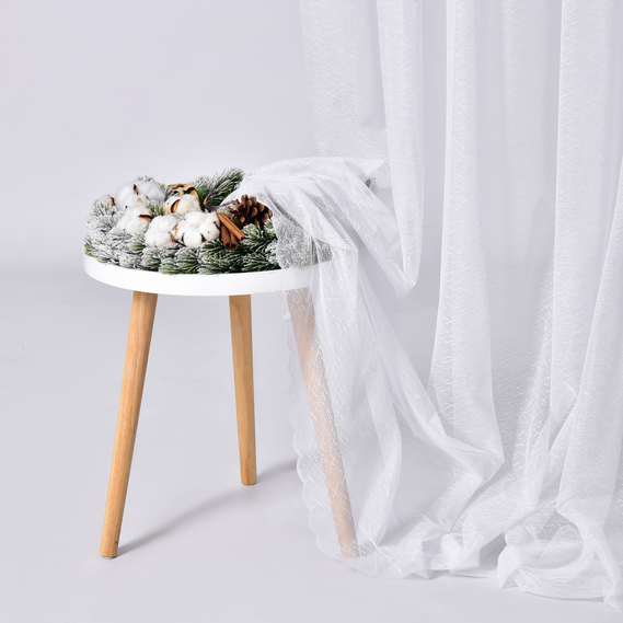 Ткань тюль жаккард Ирма, 285 см, 65 гр/м2 0001-біла, фото 3 Ткань тюль жаккард Ирма, 285 см, 65 гр/м2 0001-біла, фото 3