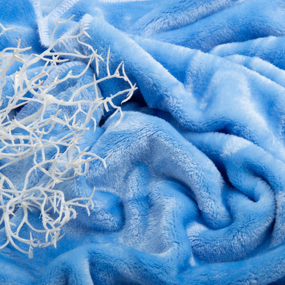 Ткань махровое полотно Велсофт, 175 см, 400 гр/м2, мягкая ткань для пледов, халатов, пижам, покрывал блакитне, фото 3