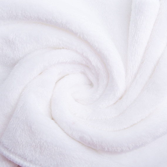 Ткань махровое полотно Велсофт, 175 см, 400 гр/м2, мягкая ткань для пледов, халатов, пижам, покрывал св/молоко, фото 1