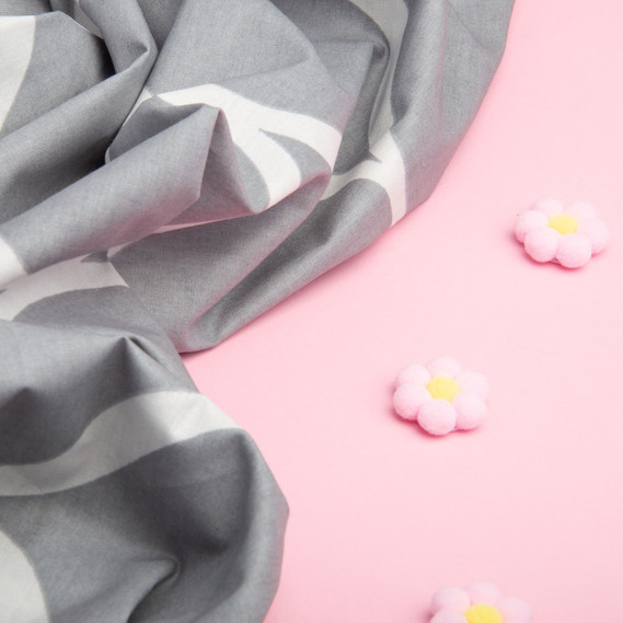 Ranfors coarse calico fabric 20311 v-06 Хвилі сірі, фото 5