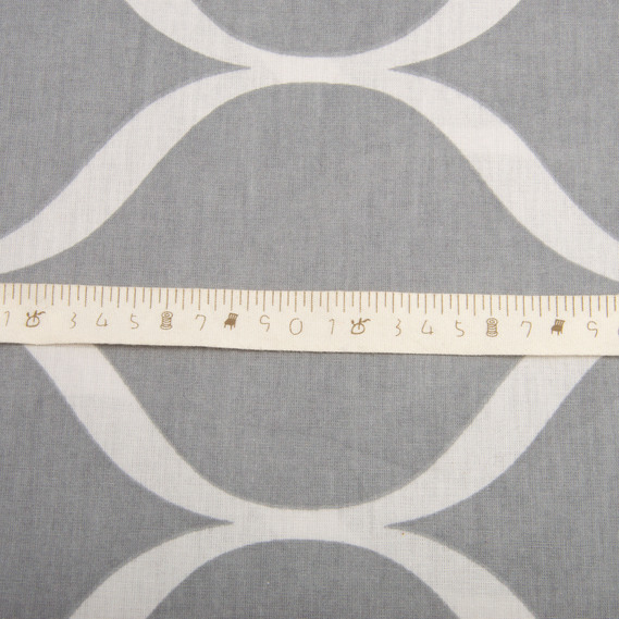 Ranfors coarse calico fabric 20311 v-06 Хвилі сірі, фото 6