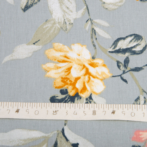 Ткань бязь ранфорс для постельного белья, хлопок, 130 гр/м2, 240 см 12.27287/1 Клематіс сірий, фото 4