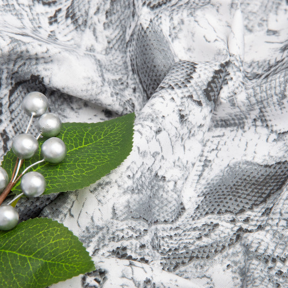 Тканина бязь ранфорс для постільної білизни, бавовна, 130 гр/м2, 240 см M03177/1 Snake сіра, фото 4