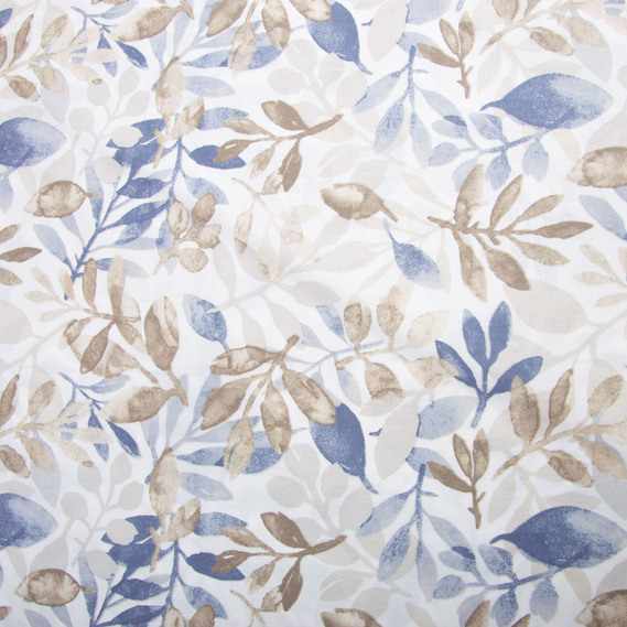 Тканина бязь ранфорс для постільної білизни, бавовна, 130 гр/м2, 240 см 11.27809/21 Гілочка синя, фото 3