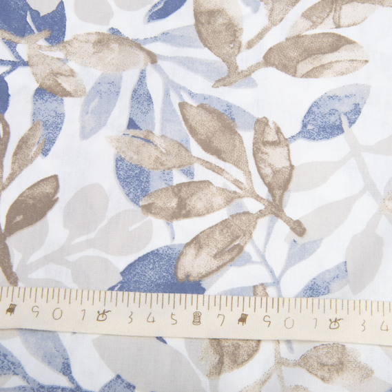 Тканина бязь ранфорс для постільної білизни, бавовна, 130 гр/м2, 240 см 11.27809/21 Гілочка синя, фото 5