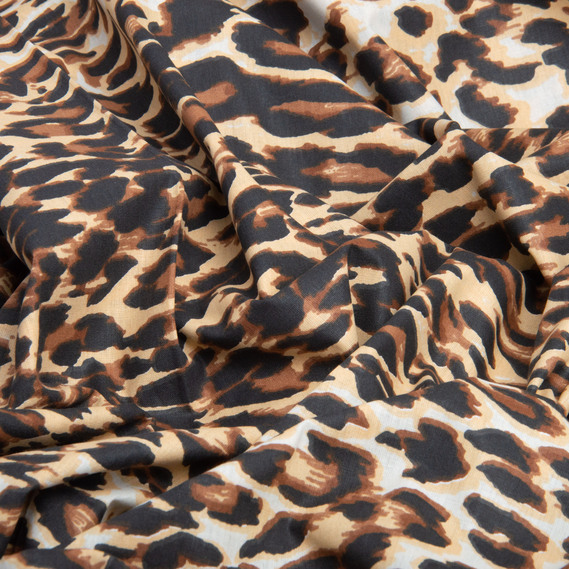 Ranfors coarse calico fabric M05182/8 Лео коричн., фото 2
