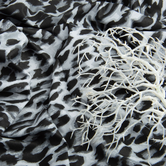 Ranfors coarse calico fabric M05182/9 Лео сіре, фото 4