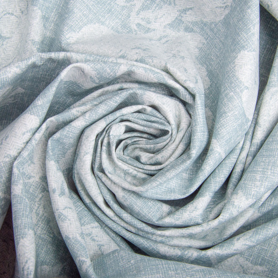 Тканина бязь ранфорс для постільної білизни, бавовна, 130 гр/м2, 240 см 3.28997/8 Троянди на т/бірюз., фото 1