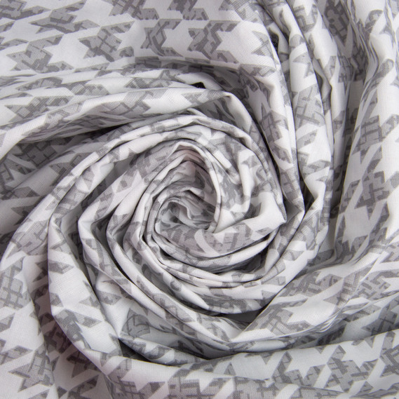 Тканина бязь ранфорс для постільної білизни, бавовна, 130 гр/м2, 240 см 4.28656/8 Гусяча лапка сіра, фото 1