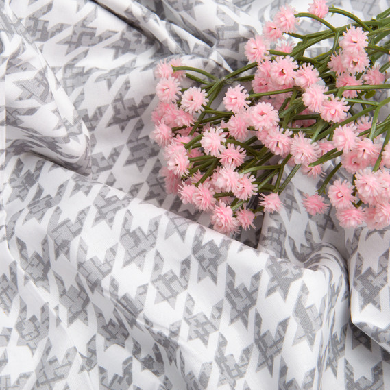 Тканина бязь ранфорс для постільної білизни, бавовна, 130 гр/м2, 240 см 4.28656/8 Гусяча лапка сіра, фото 4