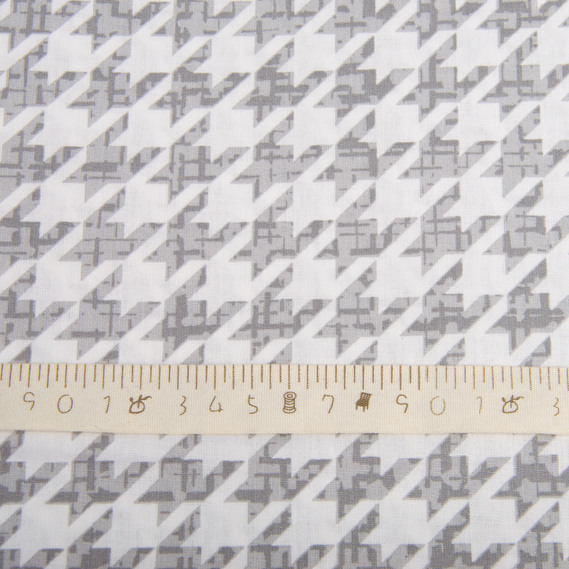 Тканина бязь ранфорс для постільної білизни, бавовна, 130 гр/м2, 240 см 4.28656/8 Гусяча лапка сіра, фото 5