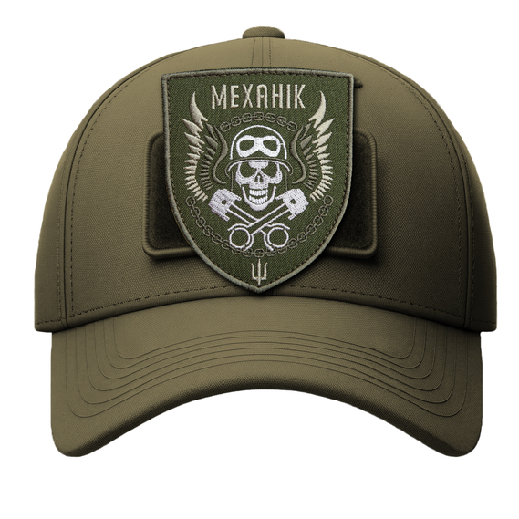 Набор шевронов 2 шт на липучке Механик 8х10 см хаки, вышитый патч шеврон нашивка липучка Череп, фото 8