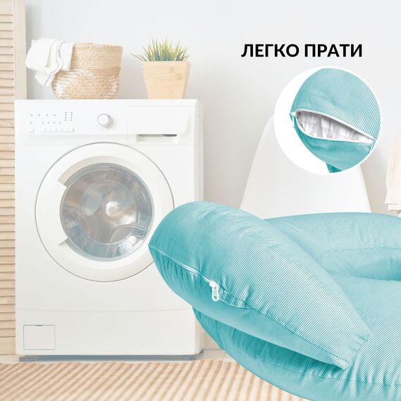 Feeding Pillow "Couch" 60x70x16 cm cotton hypoallergenic fiber смужка м`ятна, фото 3 Feeding Pillow "Couch" 60x70x16 cm cotton hypoallergenic fiber смужка м`ятна, фото 3