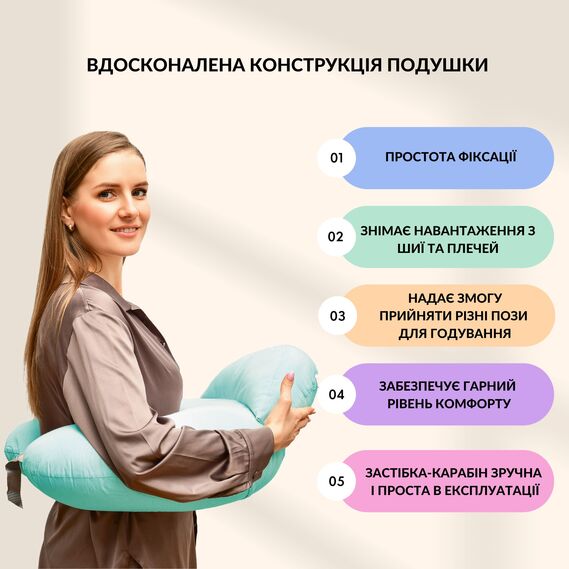 Feeding Pillow "Couch" 60x70x16 cm cotton hypoallergenic fiber смужка м`ятна, фото 4 Feeding Pillow "Couch" 60x70x16 cm cotton hypoallergenic fiber смужка м`ятна, фото 4