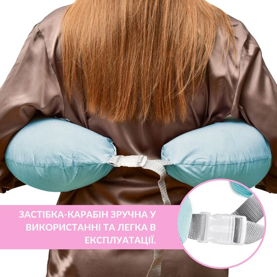 Feeding Pillow "Couch" 60x70x16 cm cotton hypoallergenic fiber смужка м`ятна, фото 5 Feeding Pillow "Couch" 60x70x16 cm cotton hypoallergenic fiber смужка м`ятна, фото 5