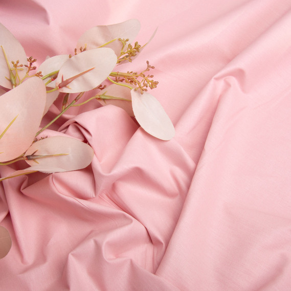 Ткань бязь ранфорс для постельного белья, хлопок 130 гр/м2, 240 см V-52 рожева пудра, фото 3