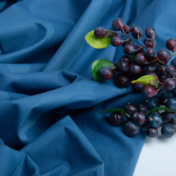 Тканина бязь ранфорс для постільної білизни, бавовна 130 гр/м2, 240 см V-76 денім, фото 3