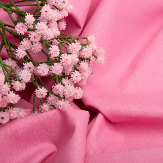 Тканина бязь ранфорс для постільної білизни, бавовна 130 гр/м2, 240 см V-90 т/рожева, фото 3