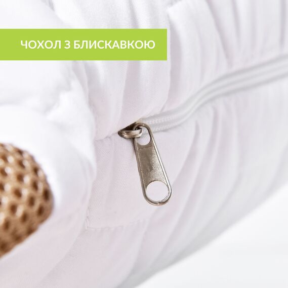 Подушка ортопедична з наволочкою Гречаний Комфорт IDEIA 50х70 см з валиком для підтримки шиї з лушпинням гречки, гречка, гречана лузга, фото 6
